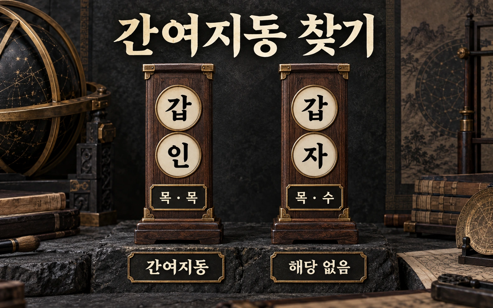 갑인의 목·목과 갑자의 목·수를 비교하는 두 기둥