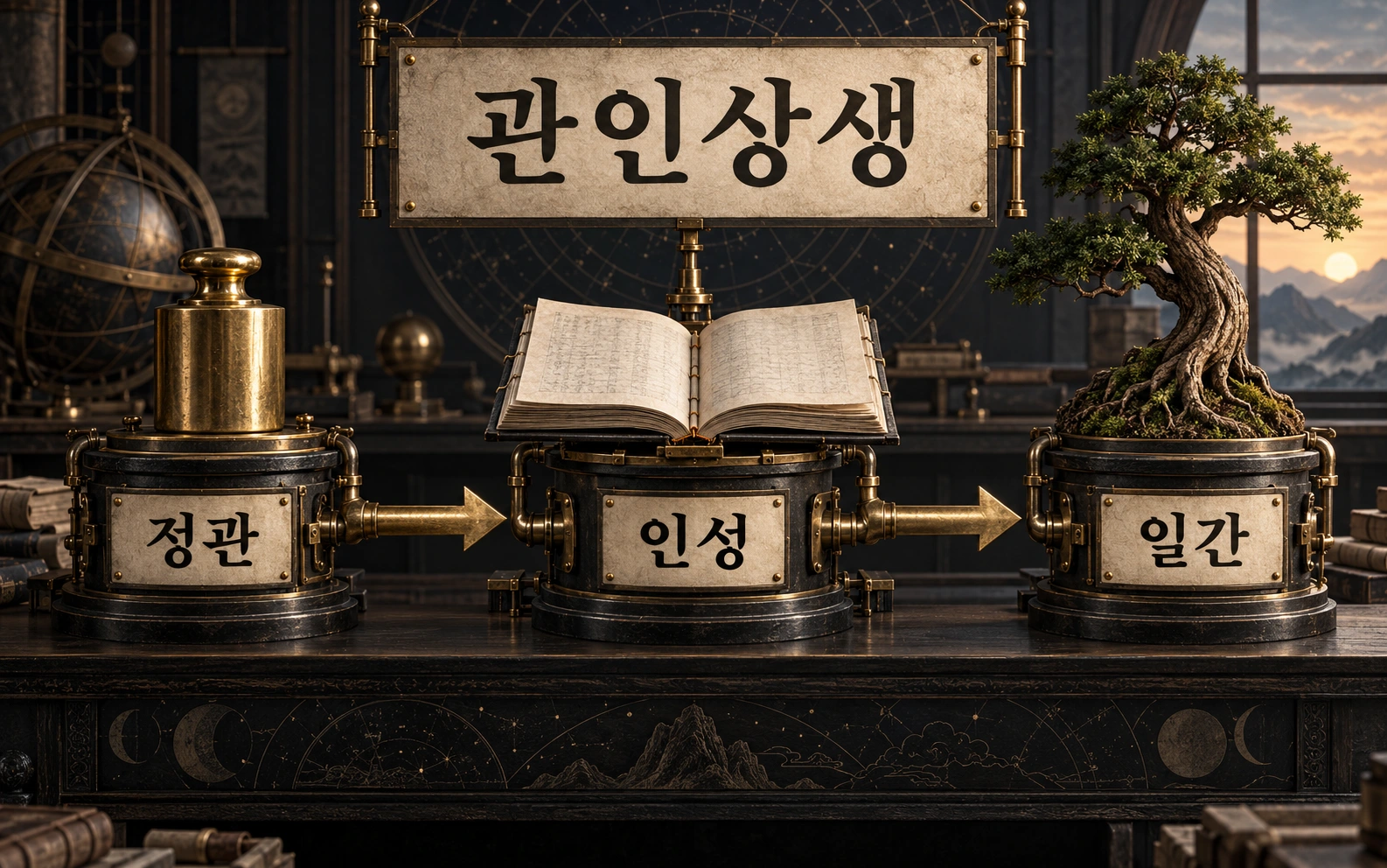 정관에서 인성을 거쳐 일간으로 이어지는 관인상생의 기본 경로