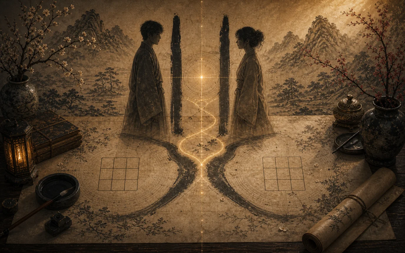 비견 궁합의 거울 같은 관계 이미지