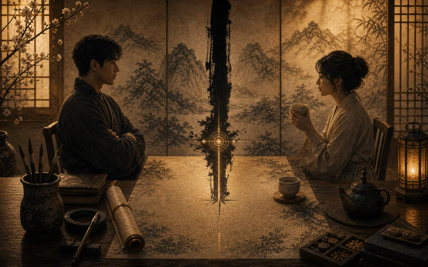 편관 남편과의 강한 기준과 경계를 보여주는 이미지