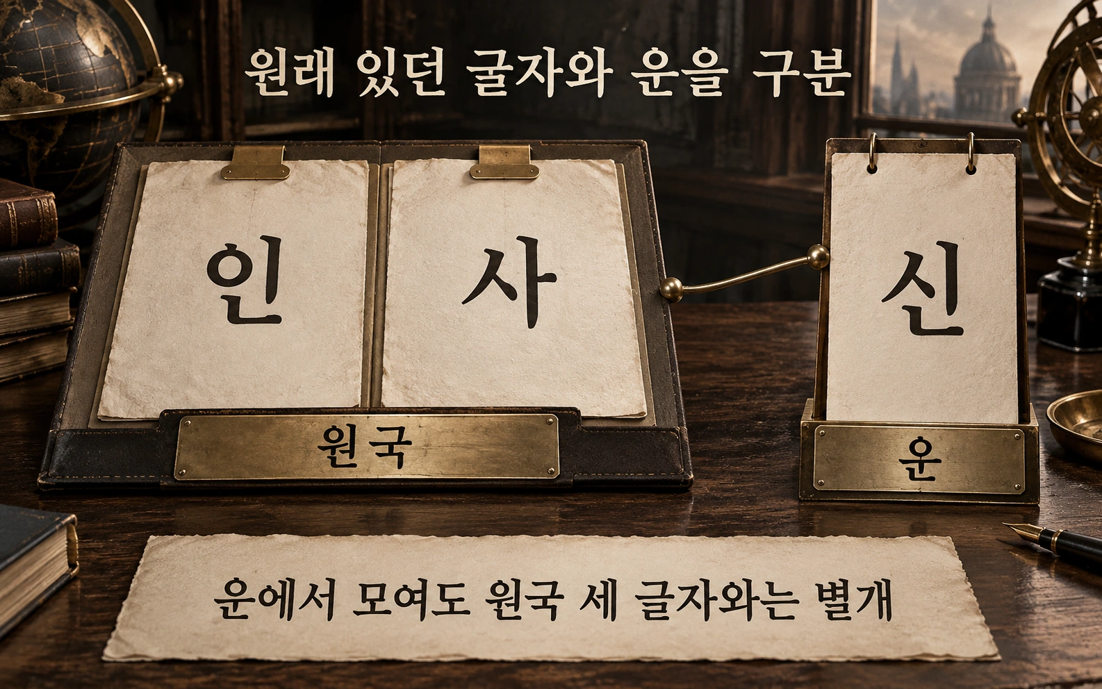 원국의 인과 사와 운에서 들어온 신을 분리해 보여주는 도식